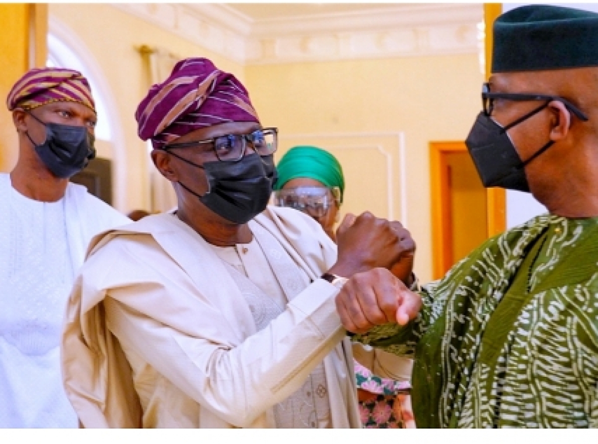 Baba Teacher! Gov. Sanwo-Olu visits Governor Abiodun in Iperu over Father's Death