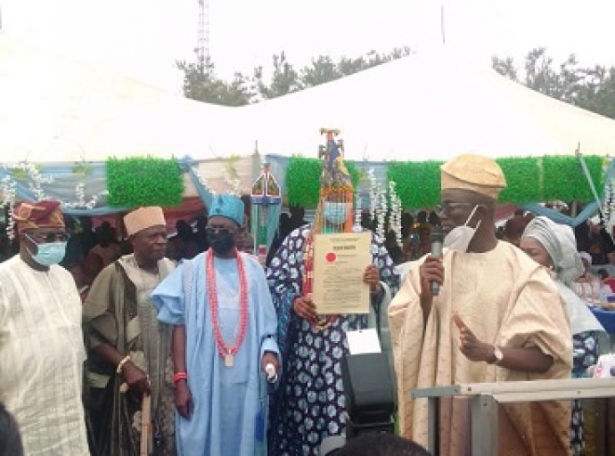 Olu of Imasailand! Celebration galore as Oba Kuoye receives Staff of Office, assures Stakeholders of inclusive reign
