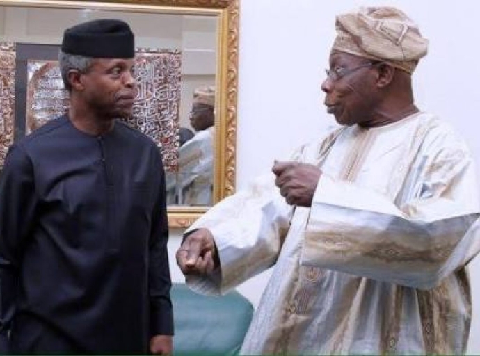 Vice President Osinbajo meets Former President Obasanjo in Abeokuta