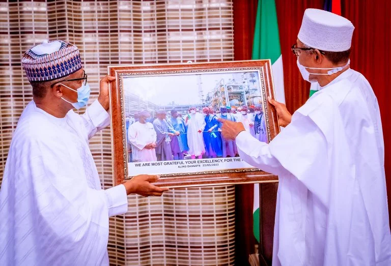 Aliko Dangote visits President Buhari at Aso Villa