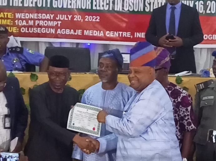 Osun Governorship election! INEC issues certificate of return to Ademola Adeleke