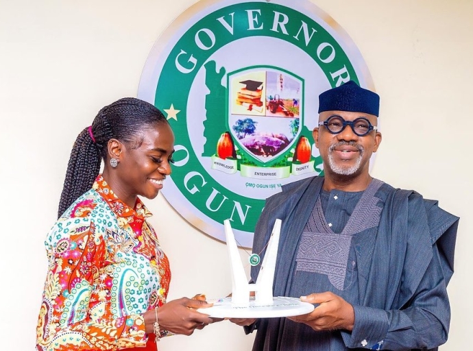 Gov. Abiodun welcomes Tobi Amusan multi-million naira house, N5m 